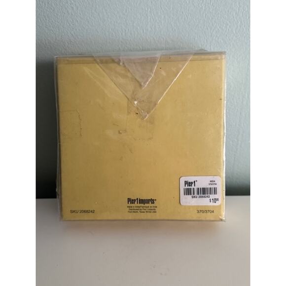 Pier 1 Imports Vtg Gold Silver Red 3x3" Beaded Tabletop Desk Picture Frame- New - Picture 4 of 4